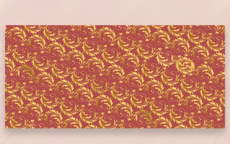 Ornament Pattern Golden & Maroon Background
