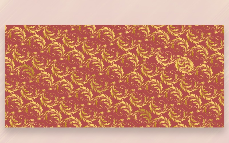 Ornamento Pattern Golden & Maroon Background