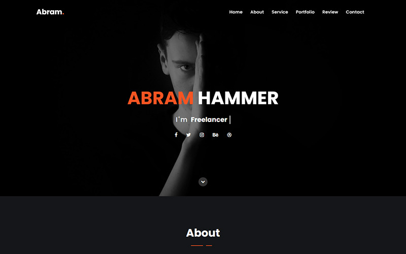 Abram - Persönliche Portfolio-Landingpage-Vorlage