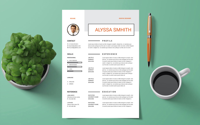 Alyssa Smhith - Grafik Tasarımcısı Özgeçmiş Şablonu