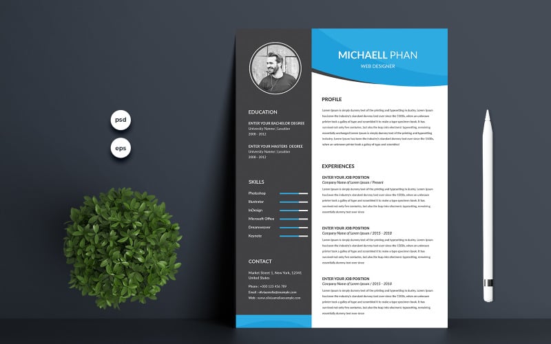 Michaell Premium Resume Template