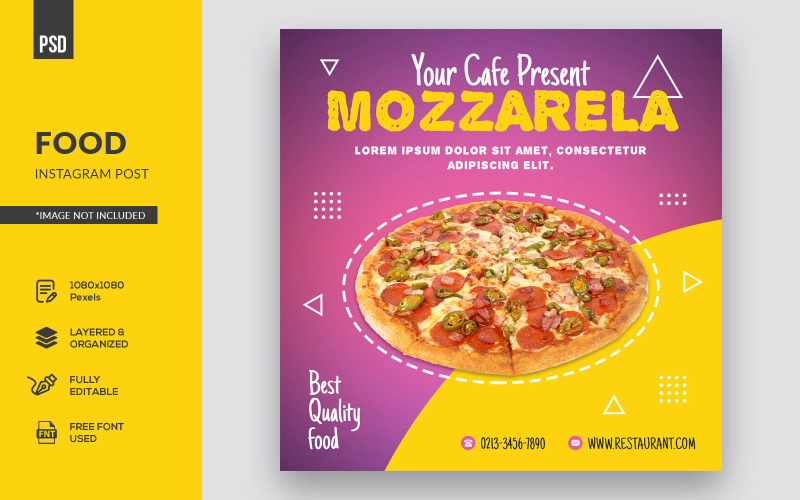 Modern Food Instagram Social Media Post