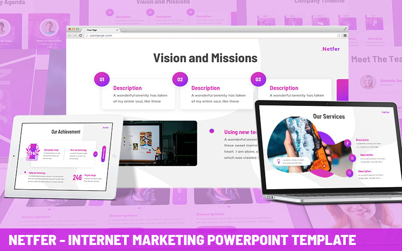 Netfer - szablon PowerPoint Marketing internetowy