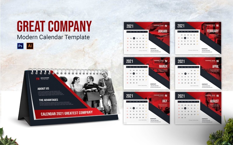 Planejador de calendário de mesa da grande empresa