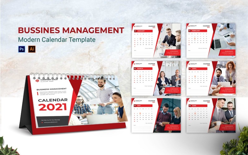 Planejador de calendário de mesa de gestão empresarial