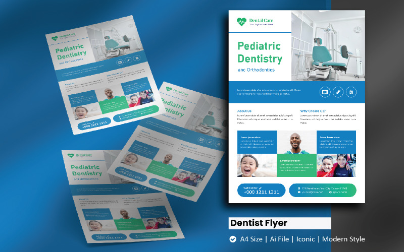 Стоматолог Флаєр брошура шаблон фірмового стилю