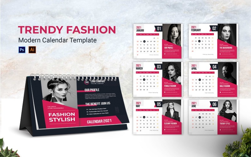 Trendy Fashion Desk Kalender Planer