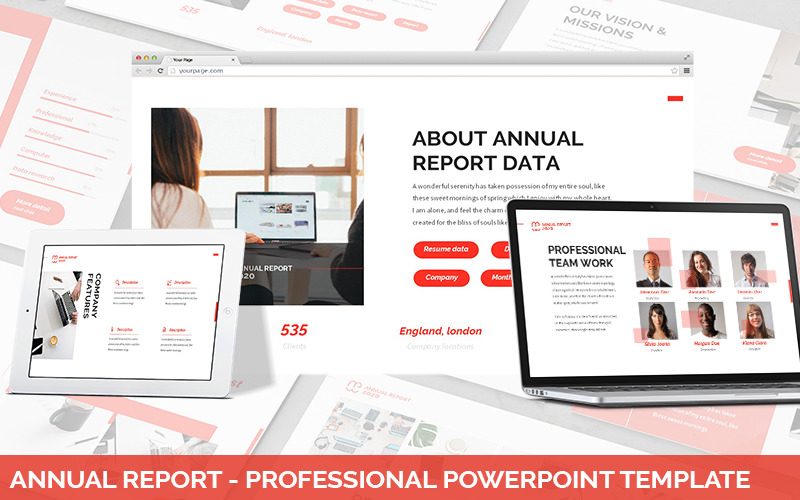 Годовой отчет - профессиональный шаблон PowerPoint