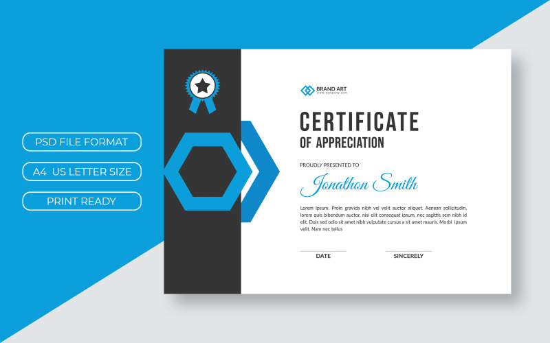Tema del modello di certificato di Jonathon Smith