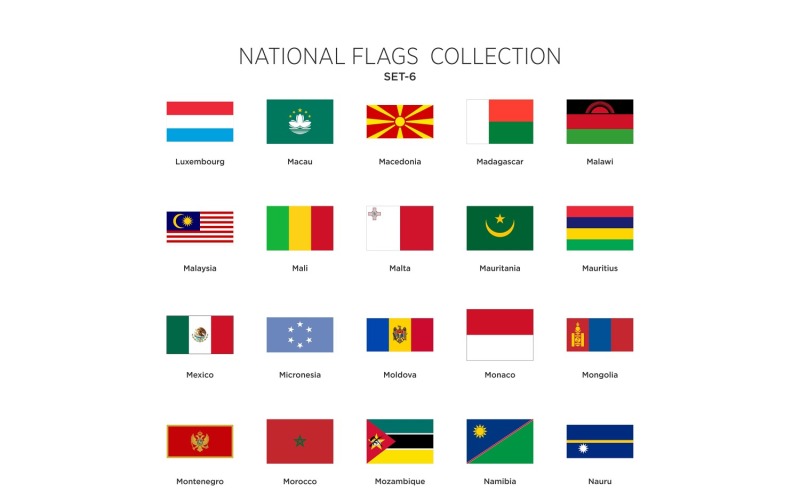 Banderas Nacionales Set Vol - 6 Ilustración