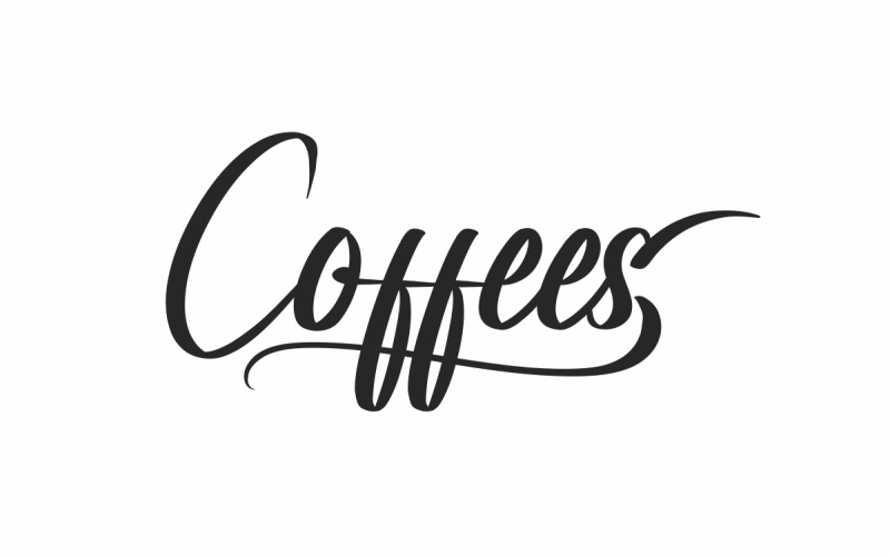 Kaffe borstar kalligrafi typsnitt