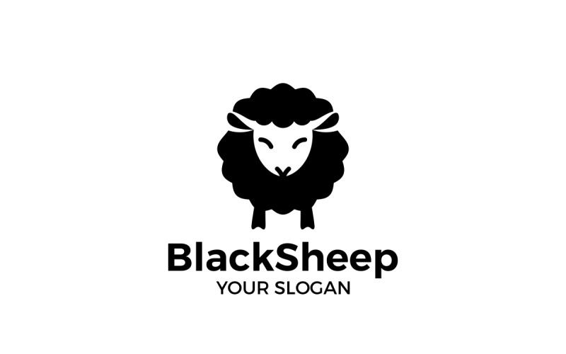 Logo de mouton - modèle de logo de mouton noir