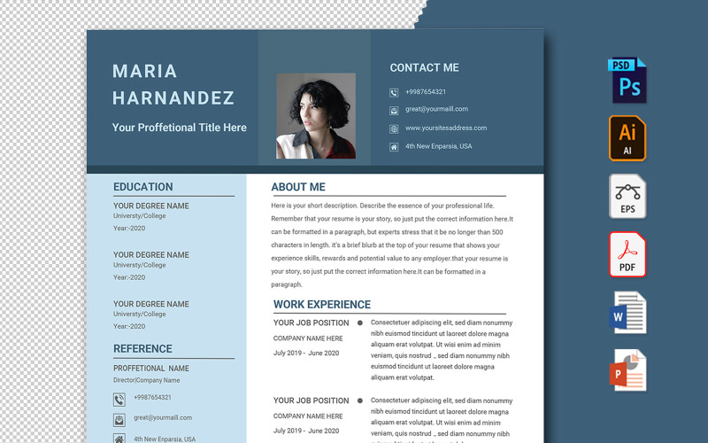Maria Catherine Professional Resume Template
