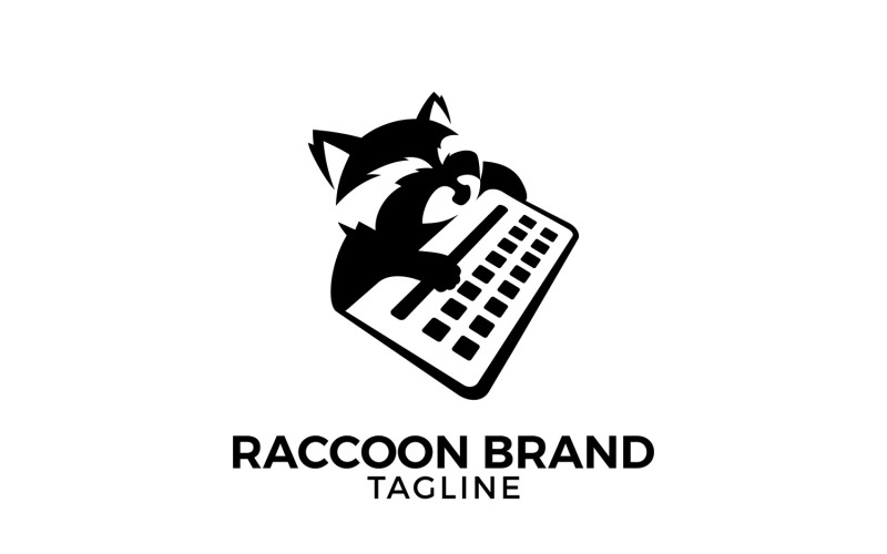 Raccoon Logo - Játékos Raccoon Logo Template