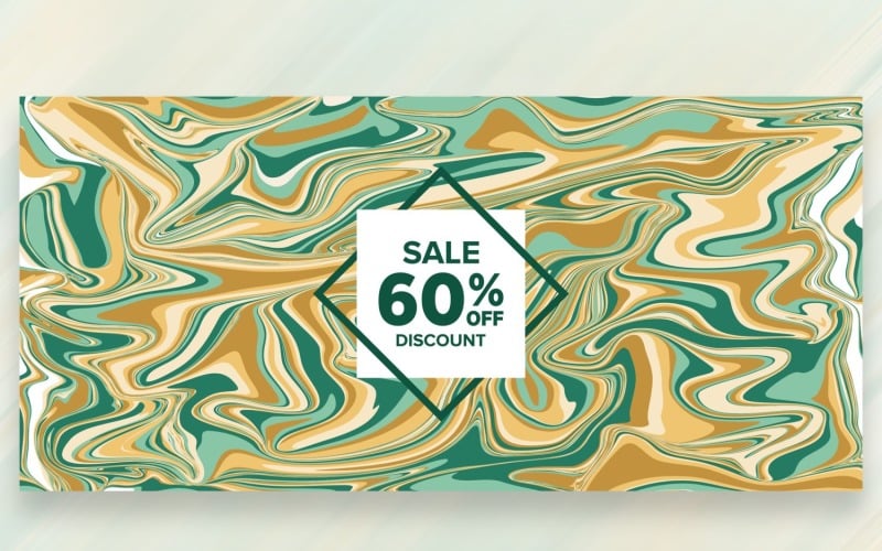 Sale Banner on Marble Copper Background