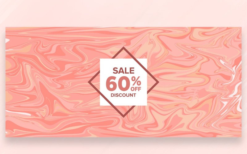 Sale Banner on Marble Pink Background