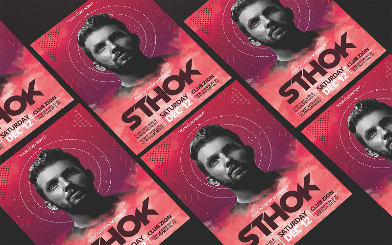 Esclusivo modello di volantino Electro DJ per Photoshop e Affinity Photo