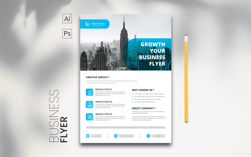 Flyer professionnel rond et plat