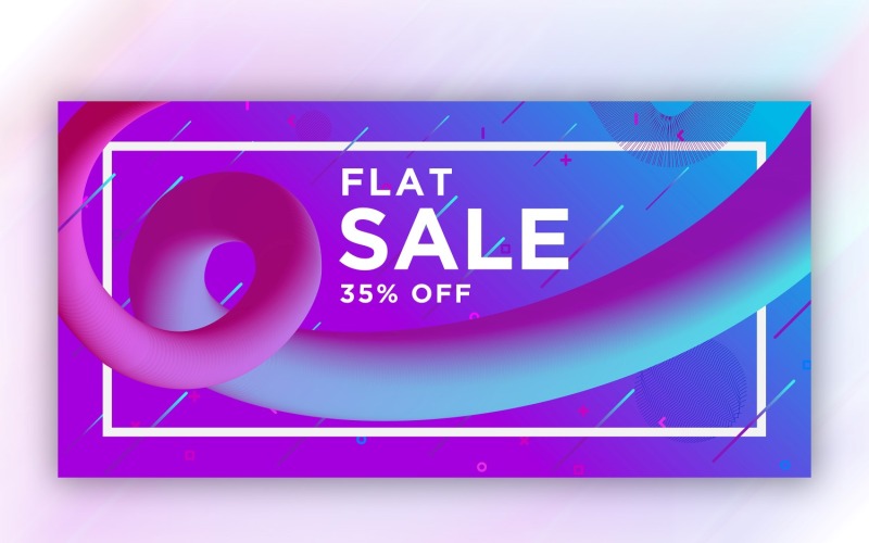 Ilustración de diseño de banner de color azul y púrpura fluido líquido