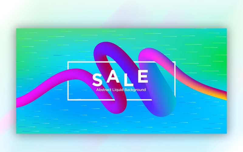 Liquefy Fluid Green and Blue Color Banner Design Illustration