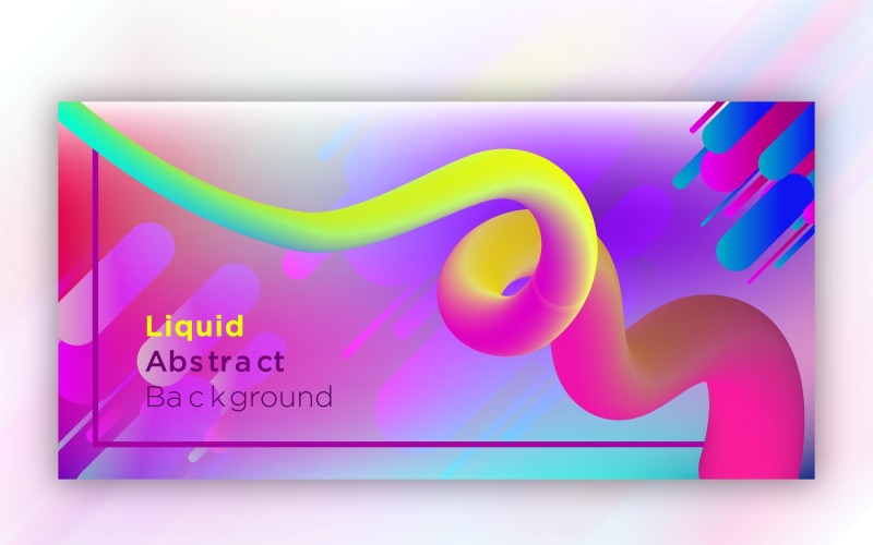 Liquefy Fluid Illustration de conception de bannière de couleur rouge et violet