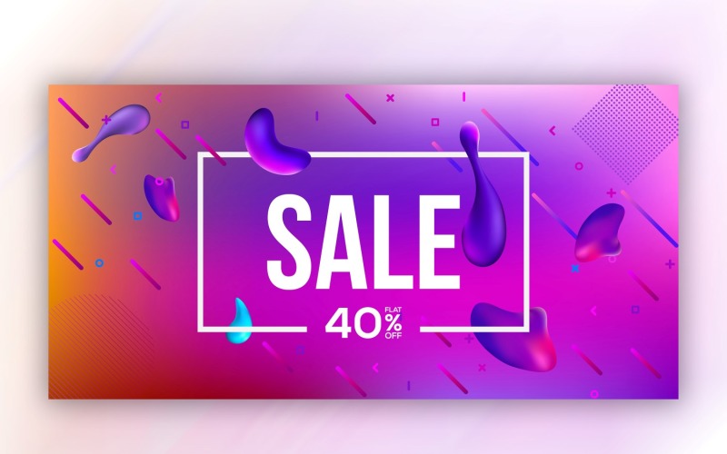 Liquefy Fluid Orange and Blue Color Banner Design Illustration