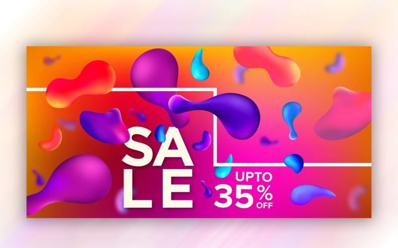Liquefy Fluid Orange Color Banner Design Illustration