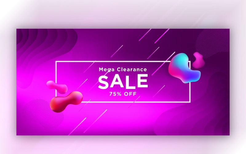 Liquefy Fluid Purple Color Banner Design Illustration
