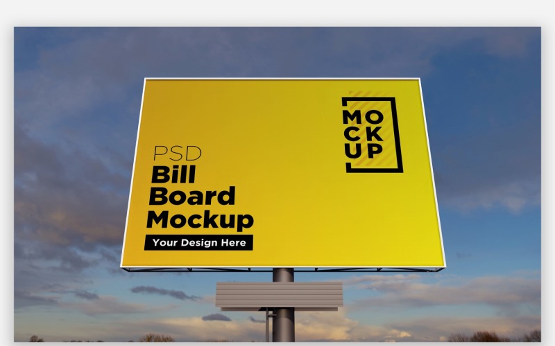Sky Hooding Billboard Mockup Vista frontale Mockup del prodotto