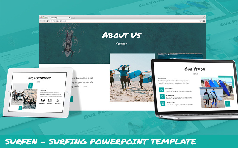 Surfen-冲浪PowerPoint模板