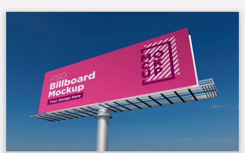Yol Kenarı Kaputu Billboard Yandan Görünüm Ürün Mockup'ı