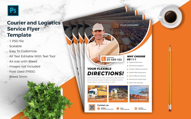 Koerier & Logistiek Flyer-sjabloon vol.05