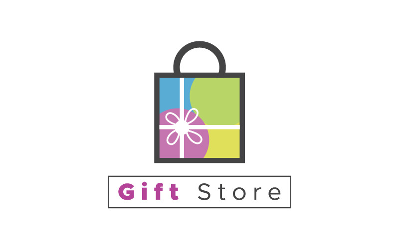 Логотип магазина подарков и шаблон логотипа многих видов бизнеса