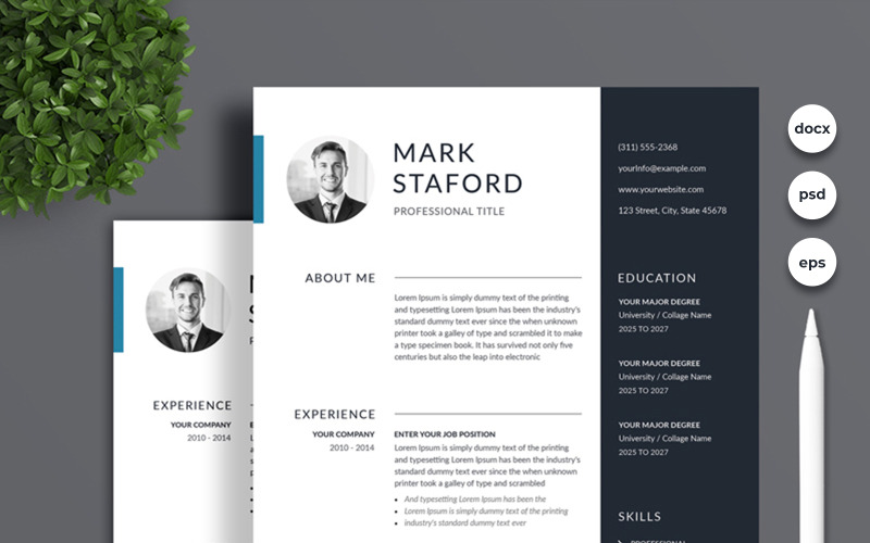 Modello di curriculum premium di Mark Staford