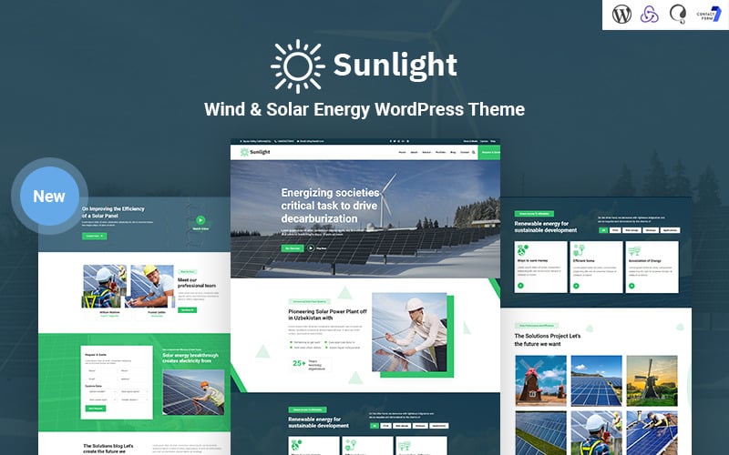 Sonnenlicht - Wind- und Sonnenenergie Responsive WordPress Theme