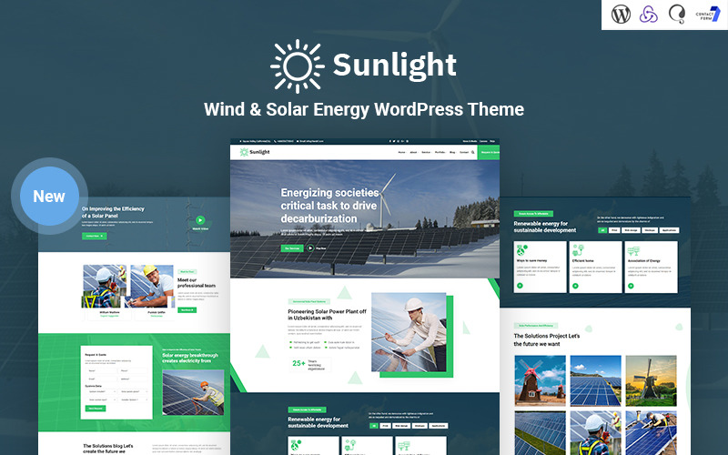 Zonlicht - Responsief WordPress-thema voor wind en zonne-energie