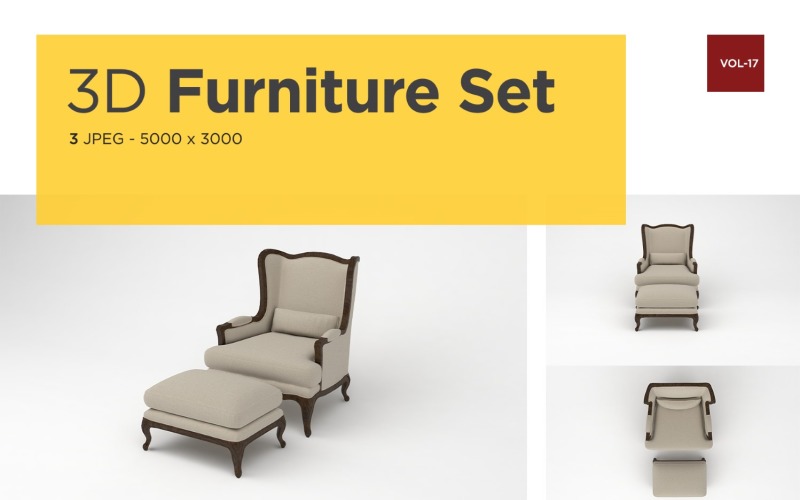 Luxus karos szék elölnézeti bútor 3d Photo Vol-17 termékmintázat