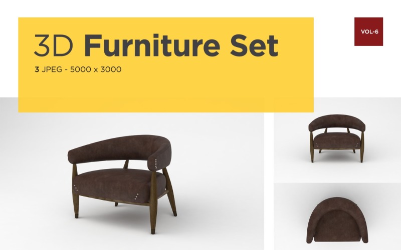Luxus karos szék elölnézeti bútor 3d Photo Vol-6 termék makett