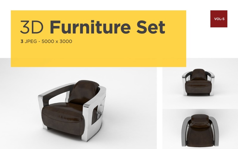 Modern karos szék elölnézet bútor 3d Photo Vol- 5 termékmintázat