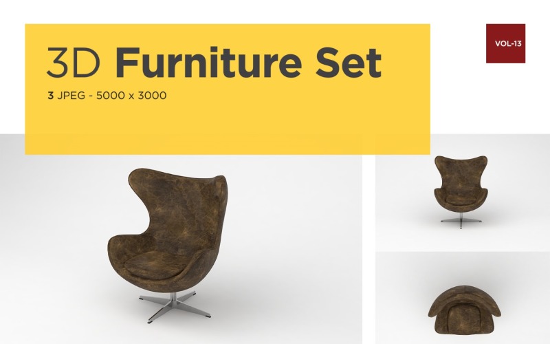 Muebles de vista frontal de sillón moderno 3d foto vol- 13 maqueta de producto