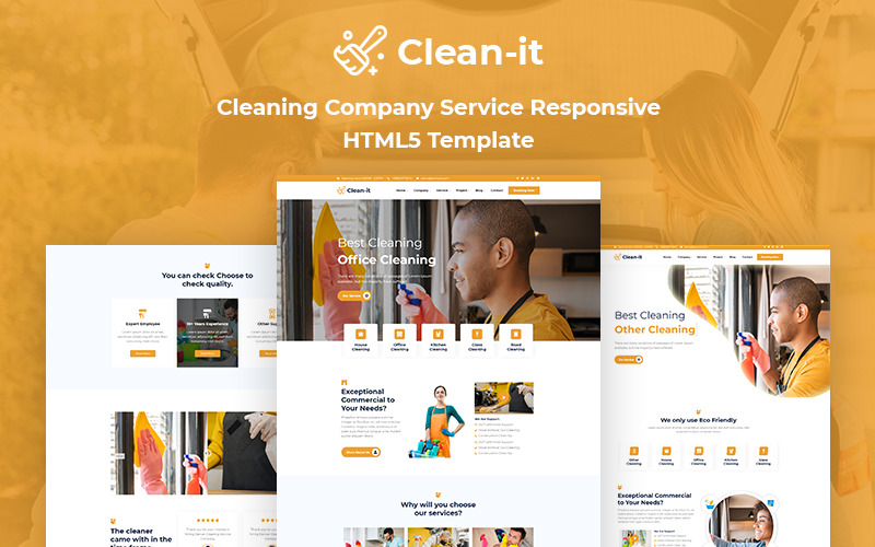 CleanIt – Takarítóvállalati szolgáltatás érzékeny HTML5-sablon