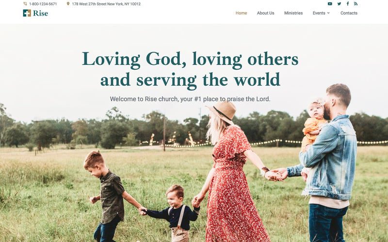 Free Rise - Plantilla de sitio web de iglesia receptiva