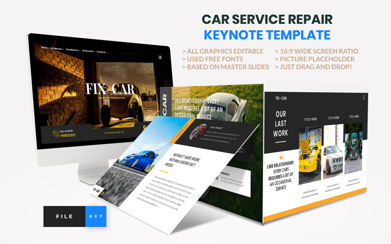Plantilla de Keynote del servicio de reparación de automóviles