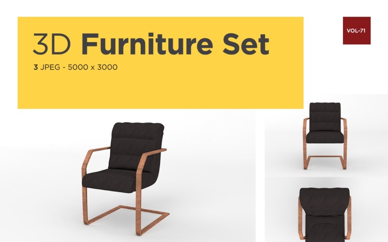 Современное кресло, вид спереди, мебель, 3d фото, том 71, макет продукта