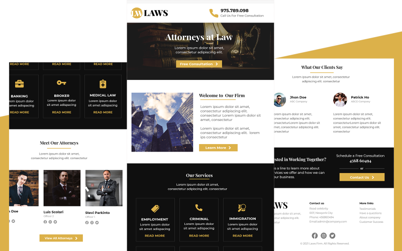 Законы — универсальный шаблон электронного бюллетеня для юристов, адвокатов и адвокатов