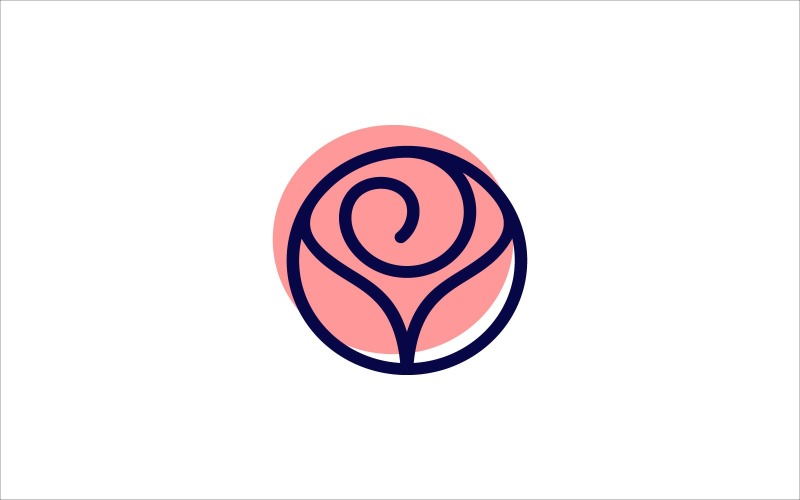 Basit ve Benzersiz Pembe Gül Çiçek Logo şablonu