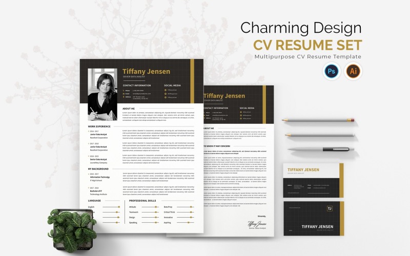 Charmant ontwerp CV afdrukbare CV-sjablonen