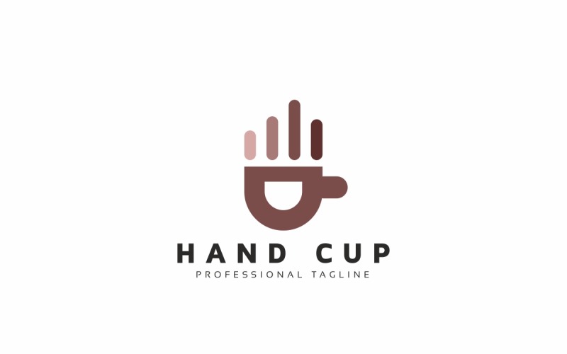 Hand Cup Cafe Logo Template