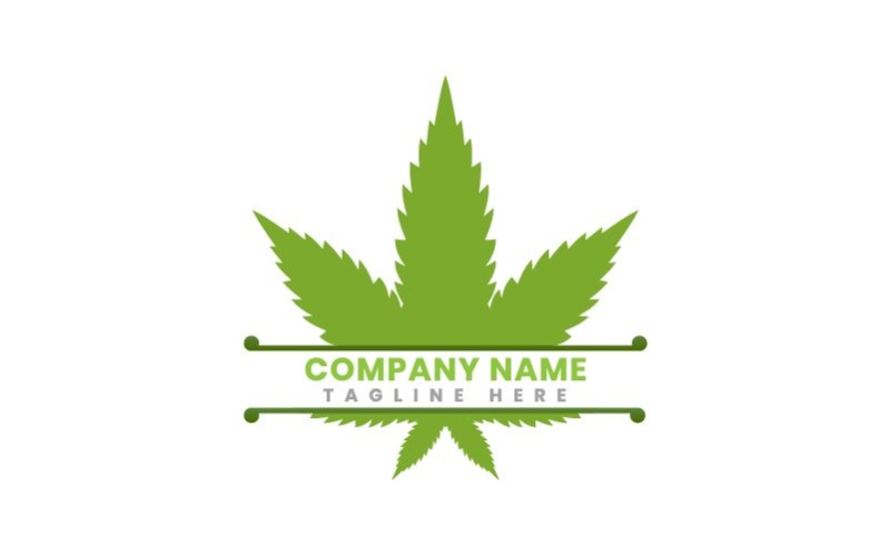 Přírodní konopí obchodní Logo šablona