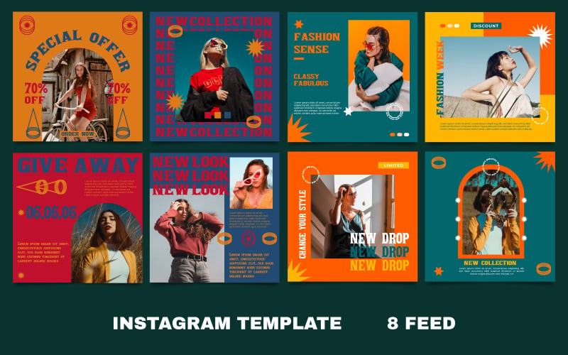 Sosyal Medya için 8 Moda Instagram Şablonu
